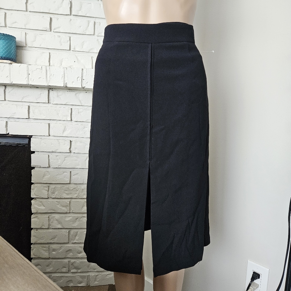 Aritzia T. BABATON Black Women's MIDI Skirt FRONT SLIT